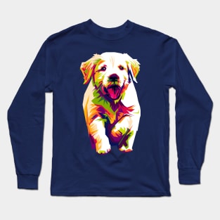 Dog cat geometric in pop art Long Sleeve T-Shirt